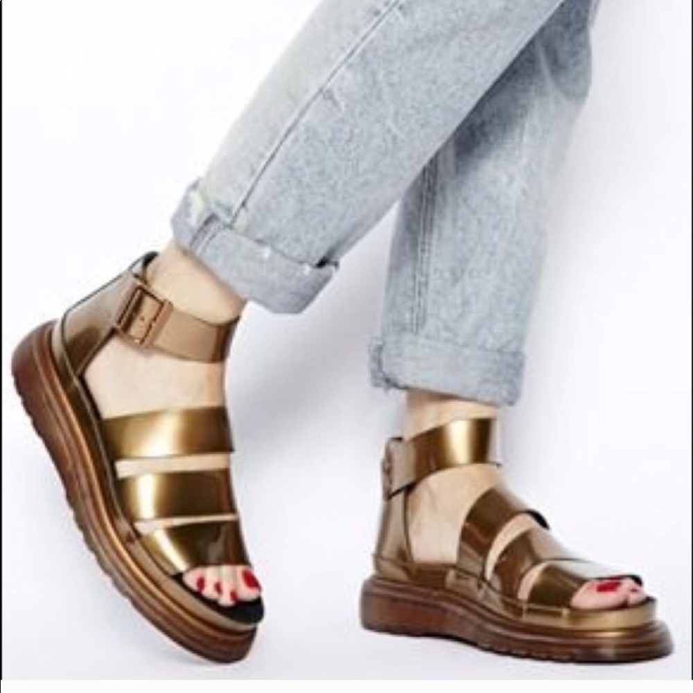 Dr. Martens Gold Gladiator Thick Sole Sandals